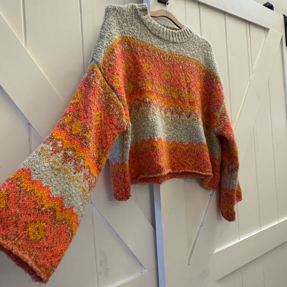 Sincerely Jules Geometric Cowgirl Oversized Knit Sweater - Picture 2 of 5